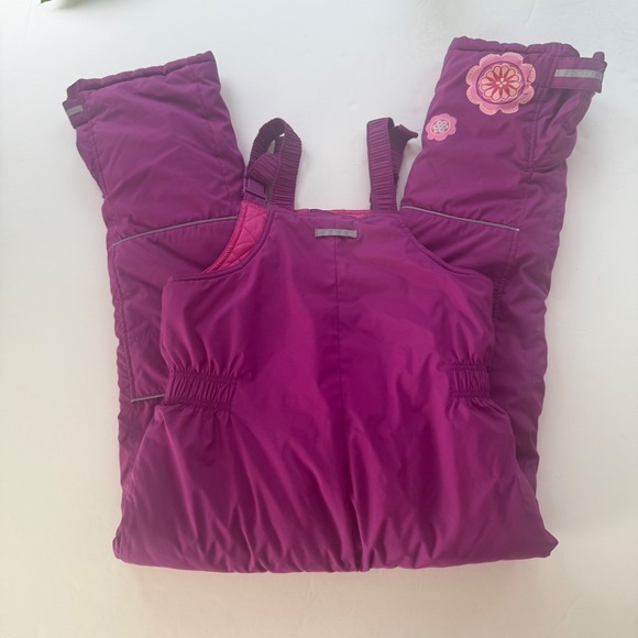 Hanna Andersson Girls Outdoor Quilted Snow Bibs Size 150 US 12 Pink Purple - Picture 2 of 8